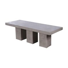 a concrete table with two columns on each side and one column in the middle, against a white background