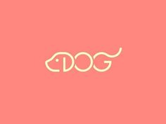 the word dog is written in white on a pink background with an outline of a fish