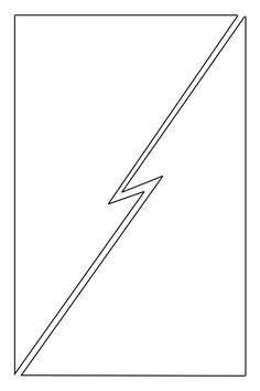 a black and white line drawing of a lightning bolt in the center of a square