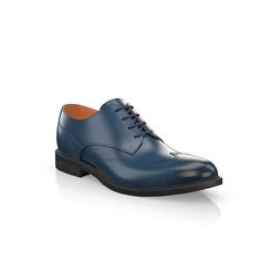 are handcrafted by individual order. Upper material is made by premium leather. Insole and lining materials - leather. Your new shoes will be handcrafted especially for you and delivered for free to your home or office in 1-2 weeks. Included option for free return and remake if the shoes do not fit.Only now all this is available at an exclusive price of $249.00.Proceed with you order now. Blue Round Toe Dress Shoes For Derby, Blue Round Toe Oxfords With Goodyear Welted Sole, Blue Round Toe Oxfords With Goodyear Welt, Blue Oxfords With Goodyear Welted Round Toe, Blue Oxfords With Leather Sole And Plain Toe, Classic Blue Round Toe Oxfords, Blue Plain Toe Oxfords With Leather Sole, Blue Leather Brogue Lace-up Shoes, Blue Lace-up Leather Shoes With Brogue Detailing