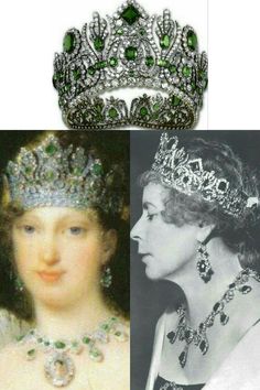 Tiara de esmeraldas: Emperatriz Maria Luisa de Francia & Princesa Alicia von Alteburg Crowns And Tiaras