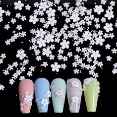 3d Flower Nails, Nail Art Jewelry, Acrylic Flower, Flower Nail, Diy Nail Designs, Flower Nail Art, Womens Nails, Acrylic Flowers, Nail Art Hacks