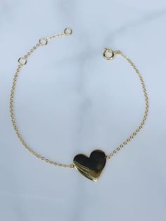 Trending chain heart bracelet Sterling Silver Heart Bracelet With Adjustable Chain, Heart Pendant Gold Chain Jewelry Gift, Gold Chain Heart Pendant Jewelry Gift, Gold Bracelets With Heart Charm As A Gift, Gold Bracelets With Heart Charm For Gift, Sterling Silver Heart Charm Bracelets, Sterling Silver Bracelets With Adjustable Chain For Valentine's Day, Sterling Silver Bracelets With Heart Charm, Heart-shaped Gold Chain Necklace For Gift