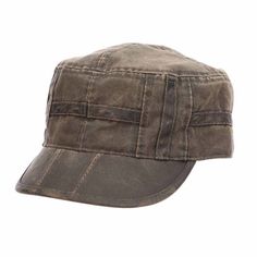 Aged leather-look cadet cap. Flat sectioned crown top. Curved 2" bill. City camo straps detail. Metal eyelets and Stetson logo accent. Cotton inner lining. Elasticized sweatband on front. 100% cotton. Masc Lesbian, Stetson Hats, Cadet Hat, Stetson Hat, Fitness Inspo, Things To Buy, Hats For Men, Camo, Cool Outfits