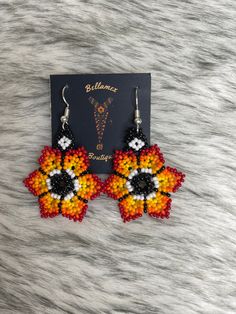 All our pieces are genuine and each chaquira is handcrafted by artisans from the most representative areas of huichol art. Teardrop Tile, Hammered Copper Earrings, Handmade Bib, Easter Flower, Woodland Jewelry, Rustic Earrings, Huichol Art, Handmade Jewelry Ring, Moon And Star Earrings