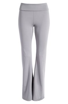 The weekend is calling in these ultracomfy leggings designed in an irresistible flared silhouette. 31" inseam; 23" leg opening; 11" front rise; 12 1/2" back rise (size Medium) Elastic waist 82% polyester, 18% spandex Machine wash, tumble dry Imported Flare Leggings, Leggings Design, Nordstrom Store, Fabric Gifts, Free Fabric, Pacsun, The Weekend, Elastic Waist, Nordstrom