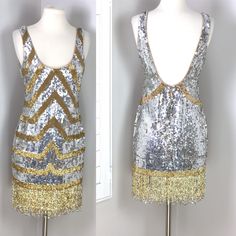 "Vintage WITH TAGS and a sucker inner built in the inside..so it keeps you all sucked in!! Excellent! Measuring: 36\" length Bust: 36\" Waist: 26\" Hip: 36\" Pet Free/smoke free Enjoy!" Party Dress Gold, Sequin Coats, Coachella Vibes, Sequin Party, Gatsby Style, Sequin Party Dress, Dress Gold, Spring Dress, Gold Dress