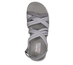 Comfort and breezy style makes a loving pair with Skechers Reggae Cup - Smitten By You. This casual sling-back sandal features a strappy Stretch Knit fabric and synthetic upper with an ankle-strap closure, an Arch Comfort cushioned footbed, and a shock-absorbing midsole for added support. | Skechers Women's Reggae Cup - Smitten By You Sandals Breezy Style, Vegan Sandals, Wide Shoes, Skechers Women, Detail Shop, Sling Back, Cup Design, Personal Marketing, Shopping Hacks