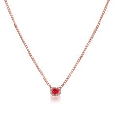 Adorn your neckline with the luxurious elegance of our Ruby Designer Links Necklace, meticulously crafted in radiant 14K gold. This exquisite piece features a series of designer links adorned with fiery rubies and sparkling diamonds, totaling 0.73 carats, creating a captivating symphony of color and brilliance. Diamond Necklace made in 14K Yellow/White/Rose Gold Elegant Ruby Necklace In Rose Gold, Elegant Rose Gold Ruby Necklace, Luxury Red Ruby Diamond Necklace, Elegant Necklace With Diamond Accents And Lab-created Ruby, Rose Gold Necklace, White Rose Gold, Sparkle Diamonds, Link Necklace, White Rose