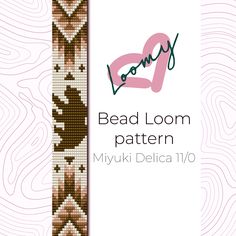 the bead loom pattern is shown in brown and pink