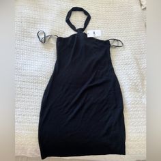 Super Soft And Stretchy Mini Dress, Would Fit A M/L Or A S But A Bit Oversized. Black Stretch Halter Dress For Summer, Summer Black Stretch Halter Dress, Casual Black Halter Dress For Party, Elegant Black Halter Dress For Day Out, Black Stretch Halter Dress, Casual Halter Neck Bodycon Dress For Night Out, Black Sleeveless Halter Dress For Day Out, Casual Halter Neck Mini Dress For Evening, Black Halter Neck Bodycon Dress For The Beach