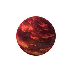 an orange and red planet with clouds in the sky