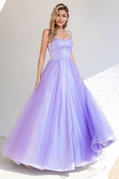 Tulle Prom Dress A Line, Purple Tulle, Purple Wedding Dress, A Line Prom Dress, Lovely Partner, Purple Prom, Purple Gowns, Green Tulle, Long Formal Gowns