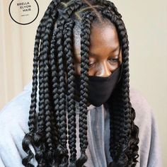 50 Captivating Coi Leray Braids with Curly Ends - What Hair to Use & How To Guide - Coils and Glory Big Knotless Braids, Big Knotless, Large Knotless, Large Box Braids, Short Box Braids Hairstyles, Big Box Braids, Big Braids