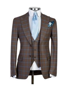 Plaid Suits With Notch Lapel And Welt Pockets, Classic Plaid Suit With Hidden Button Closure, Tailored Plaid Suits With Welt Pockets, Stomach Sleeve, Business Pinstripe Double-breasted Suit With Double Button Closure, Single-breasted Plaid Blazer With Lapel Collar, Suits Prom, Formal Business, Men's Suit