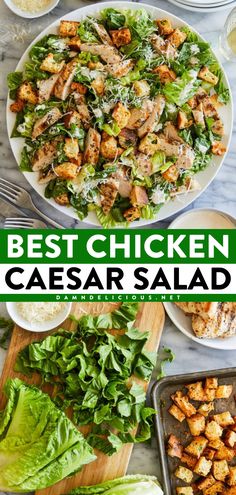 Want more fresh summer salads? Here's the BEST chicken caesar salad ever! Tossed in an easy dressing with grilled chicken and crispy homemade croutons, this caesar salad recipe is perfect for your Memorial Day food ideas and 4th of July recipes! Caesar Salad Recipe, Fresh Salad Recipes, Chicken Caesar, Chicken Caesar Salad, Croutons Homemade, Best Chicken, Cafe Menu