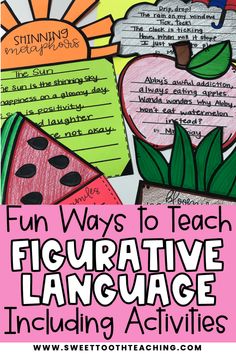 fun ways to teach figurative language including activities such as writing, spelling, and drawing