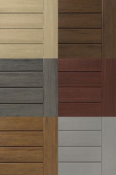 several different types of wood siding