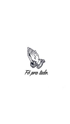 a drawing of a praying hand with the words fe pra lad