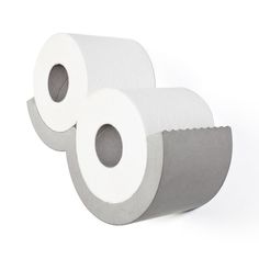 two rolls of toilet paper on a white background