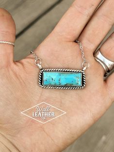 Kingman Turquoise & Sterling Silver Bar Necklace Silver Wallet, Silver Bar Necklace, Silver Bar, Kingman Turquoise, Silver Bars, Pet Id Tags, Necklace Chain, Bar Necklace, Turquoise Sterling Silver