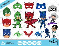 the pj masks svg files are available for use in crafts and other projects