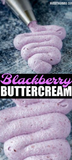 this is an image of homemade blackberry buttercream for desserts and cupcakes