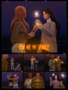 two women are holding sparklers in their hands and the caption reads, you are my sparkle