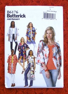 a women's jacket, top and pants sewing pattern from the butterick magazine