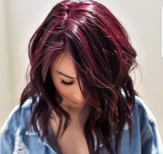 Pelo Color Vino, Magenta Hair Colors, Red Violet Hair, Deep Red Hair, Hair Color Asian, Red Ombre Hair, Magenta Hair, Violet Hair, Red Violet