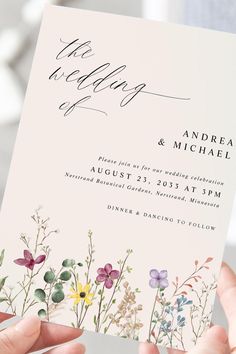 Wildflower Wedding Boho Elegant Cream Invitation Wedding Boho, Wildflower Wedding, Celebrity Weddings, Botanical Gardens, Wedding Invitation, Our Wedding