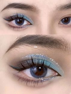 Makeup; eyeshadowlook; makeup inspo; Makeup idea; douyin; cbeauty; natural makeup; eyeshadow; blush; false eyelashes Morphe X Pony Looks, Blue Eye Makeup Asian, Turquoise Prom Makeup, Blue Korean Makeup, Blue Makeup Looks For Prom, Blue Eyelook, Turquoise Makeup Looks, Celestial Makeup Looks, Blue Douyin Makeup