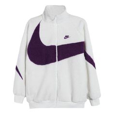 Nike Big Logo Lamb Velvet Jacket Sail White DH2474-156 (Men's) Nike Long Sleeve Sweatshirt With Fleece Lining, Nike Fall Sweatshirt With Pockets, Nike Sweatshirt With Pockets For Fall, Nike Fleece Lined Sweatshirt For Fall, Nike Outerwear With Fleece Lining For Fall, White Fleece Sports Jacket For Fall, White Fleece Jacket For Fall Sports, Nike Long Sleeve Track Jacket For Winter, Nike Long Sleeve Fleece Jacket For Fall