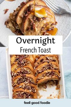 overnight french toast with fresh fruit and nuts