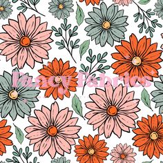 These will ship in 2-3 weeks! Recommended Scaling: Bows - 4x4 or 6x6 Clothing - 4x4 (infant), 6x6 (toddler), 8x8 (child+) Feel free to message me with any questions! Happy to help! Patterned Cotton Floral Print Digital Prints, Groovy Floral Pattern, Spring Seamless Pattern, Seamless Floral Pattern Vector, Creative Graphics, 1950s Floral Fabric, Stretch Velvet, French Terry, 3 Weeks