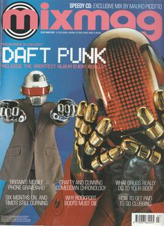 a magazine cover with an image of two robot hands on it's front page