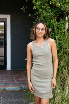 The Delfa Z Supply Ribbed Dress might be our new favorite mini! The bodycon fit and casual tank style make this soft cotton ribbed dress easy to wear all day and layer with a lightweight cardigan or jacket! It is so simple it can be paired with sandals or sneakers, or anything in between. mini dress ribbed knit bodycon racer front and back neckline fitted, model wears size small 100% cotton machine wash cold, lay flat to dry, warm iron if needed Casual Tanks, Romper And Jacket, Ribbed Mini Dress, Ribbed Dress, Home Dress, Ribbed Dresses, Lightweight Cardigan, Lay Flat, Final Sale