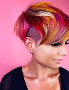 Pixie Hair Color, Hair Color Burgundy, Bright Hair Colors, Bright Hair, Burgundy Hair, Funky Hairstyles, Trendy Hair Color