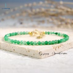 Dainty Green Aventurine Stone Bracelet, Natural Tiny Aventurine Skinny Bracelet, Delicate Healing Crystal Stacking Bracelet, Minimalist Gift - Material: Green Aventurine - Length: fit for 6 ~ 6.5inches wrists - Beads size:2-3 mm **The appearance of natural stones can vary due to their unique characteristics and natural variations in color, size, and pattern.  **Packaging: Each item is packaged in our branded packaging, so your order is ready to be gifted. ** Shipping: All items are ready to be s Round Aventurine Bracelets For Gifts, Aventurine Round Bracelet Gift, Round Aventurine Bracelets As Gifts, Aventurine Bracelet As A Gift, Chakra Gifts, Green Aventurine Stone, Aventurine Stone, Bracelet Minimalist, Minimalist Gifts