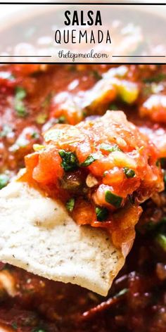 salsa quesadilla in a bowl with tortilla chips