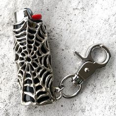 Spiderweb Lighter Case Lighter Holder, Bic Lighter, Cool Lighters, Lighter Case, Dope Jewelry, Wax Casting, Lost Wax Casting, Funky Jewelry