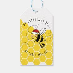 a christmas gift tag with a bee on it and the words'christmas bee '