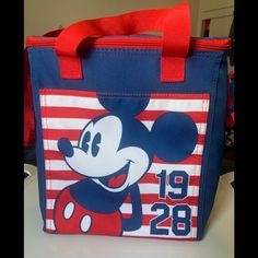 Disney Cooler Bag In Excellent Condition. Never Used. No Rips Or Tears. Blue Themed Back-to-school Bag, Blue Themed School Bags, Themed Blue School Bags, Blue Rectangular Bag For Disney Trips, Playful Mickey Mouse Bags For Disney Trips, Cute Blue Bag For Disney Fan Events, Casual Minnie Mouse Bag For Back To School, Casual Minnie Mouse Back To School Bag, Multicolor Mickey Mouse Bag For Disney Trips