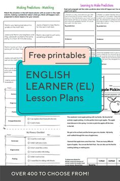 an english lesson with the text, free printables and instructions to learn how to use