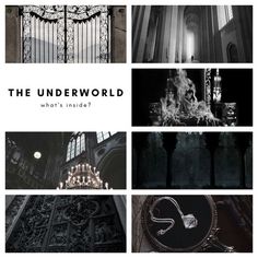 the underworld - what's inside? poster with images of chandeliers