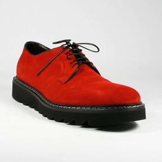 Cesare Paciotti Luxury Italian Men Shoes Camoscio Red Suede Oxfords (CPM2235)-AmbrogioShoes Wicked Fashion, Red Platform Shoes, Red Platform, Mens Fashion Wedding, Cesare Paciotti, Red Details, Suede Oxfords, Italian Men, Wedding Fashion