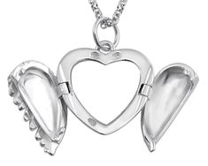 Engravable Angel Wings Heart Photo Necklace in Silver Angel Wings Heart, Angel Wing Necklace, Heart Photo, The Used, Heart Shaped Necklace, Photo Necklace, Wing Necklace, Photo Heart, Birthday Anniversary