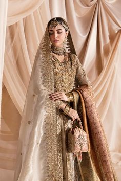 Traditional Jamawar Gown With Intricate Embroidery, Gold Gown With Dabka Work For Traditional Ceremonies, Wedding Lehenga With Intricate Embroidery In Jamawar, Wedding Gown With Zari Work In Jamawar, Traditional Jamawar Gown With Dupatta, Wedding Jamawar Lehenga Floor-length, Traditional Jamawar Wedding Gown, Traditional Wedding Gown In Jamawar, Wedding Anarkali Set With Intricate Embroidery In Jamawar