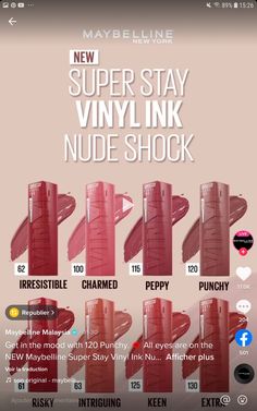 Mabeline Makeup Lipstick, Makeup Bibir, Soft Eye Makeup, Maybelline Lipstick, Makeup Over 40, Lipstick Shade