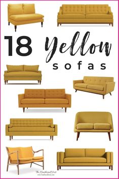 Living Room Yellow, Gold Couch, Yellow Decor Living Room, Yellow Couch, Gold Living Room Decor, Room Yellow, Yellow Furniture, Gold Sofa, Blue Living Room Decor